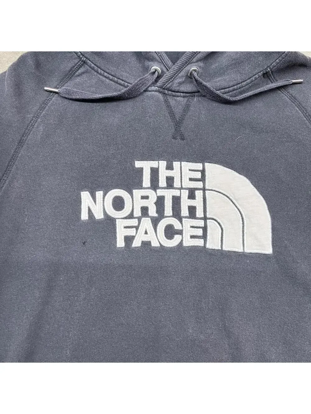 vintage the north face black spell out hoodie size large